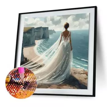 5D-Diamantgemlde zum Selbermachen Runder Bohrer Mdchen-Set Heimdekoration Kuns