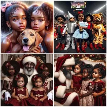 5D-Diamantgemlde zum Selbermachen Runder Bohrer Mdchen-Set Heimwanddekoration BJ300