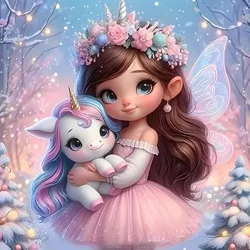 5D-Diamantgemlde zum Selbermachen Runder Bohrer Mdchen-Set Heimdekoration Kuns