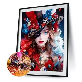 5D-Diamantgemlde zum Selbermachen Runder Bohrer Mdchen-Set Heimdekoration Kuns