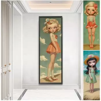 5D-Diamantgemlde zum Selbermachen Runder Bohrer Mdchen-Set Heimdekoration Kuns A9588