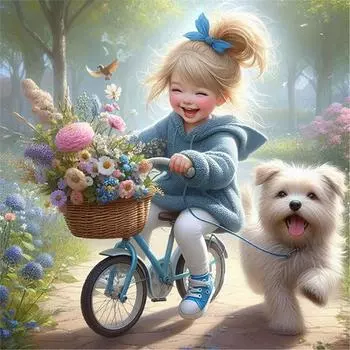 5D-Diamantgemlde zum Selbermachen Runder Bohrer Mdchen-Set Heimdekoration Kuns K2022