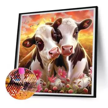 5D-Diamantgemlde zum Selbermachen Runder Bohrer Milchkuh-Set Heimdekoration Kun ZSH1395