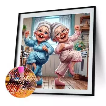 5D-Diamantgemlde zum Selbermachen Runder Bohrer Oma-Set Heimdekoration Kunsthan