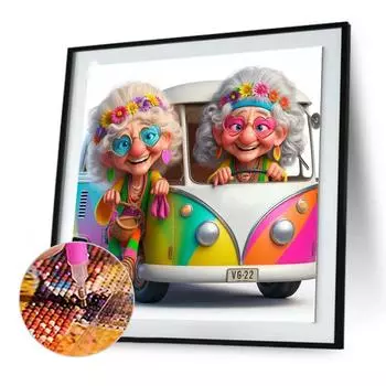 5D-Diamantgemlde zum Selbermachen Runder Bohrer Oma-Set Heimdekoration Kunsthan