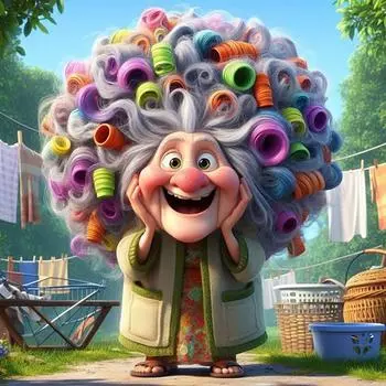 - 5D-Diamantgemlde zum Selbermachen runder Bohrer Oma Heimdekoration Kunsthandw