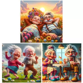 5D-Diamantgemlde zum Selbermachen Runder Bohrer Paar-Set Heimdekoration Kunstha ZSH813