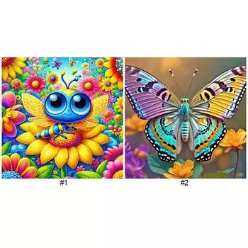 5D-Diamantgemlde zum Selbermachen runder Bohrer Schmetterlings-Set Heimdekorati A10033