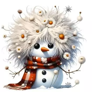 5D-Diamantgemlde zum Selbermachen runder Bohrer Schneemann-Set Heimdekoration K