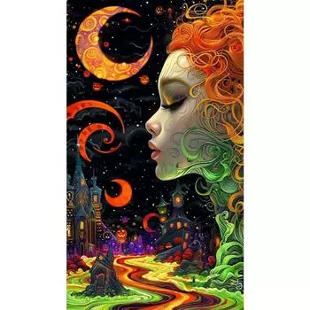 5D-Diamantgemlde zum Selbermachen runder Bohrer teilweise AB Mdchen-Set Kunstd