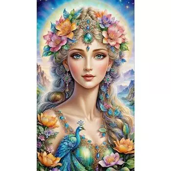 5D-Diamantgemlde zum Selbermachen runder Bohrer teilweise AB Mdchen-Set Kunstd