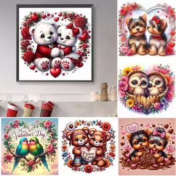 5D-Diamantgemlde zum Selbermachen Runder Bohrer Tier-Set Heimdekoration Kunstha A10020