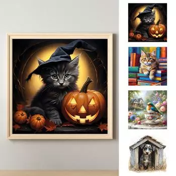 5D-Diamantgemlde zum Selbermachen Runder Bohrer Tier-Set Heimdekoration Kunstha ZSH1187