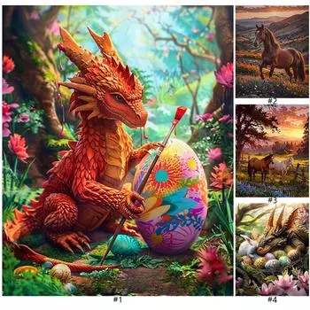 5D-Diamantgemlde zum Selbermachen Runder Bohrer Tier-Set Heimdekoration Kunstha sz6170