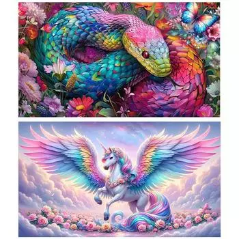 5D-Diamantgemlde zum Selbermachen Runder Bohrer Tier-Set Heimdekoration Kunstha A9021