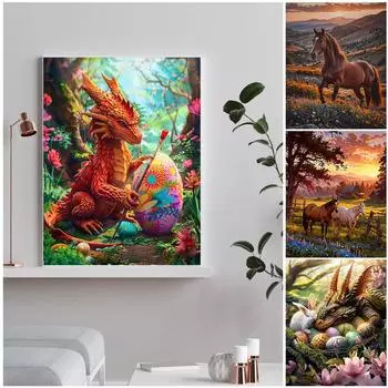 5D-Diamantgemlde zum Selbermachen Runder Bohrer Tier-Set Heimdekoration Kunstha sz6170