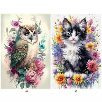 5D-Diamantgemlde zum Selbermachen Runder Bohrer Tier-Set Heimdekoration Kunstha BJ268