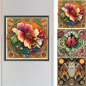 5D-Diamantgemlde zum Selbermachen Runder Bohrer Tier-Set Heimdekoration Kunstha A9745