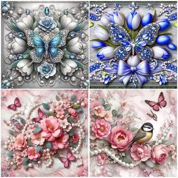 5D-Diamantgemlde zum Selbermachen runder Bohrer Tierblume Heimdekoration Kunsth ZSH804