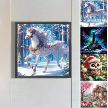 5D-Diamantgemlde zum Selbermachen Runder Bohrer Tierlandschaft Dekor Kunsthandw E3918