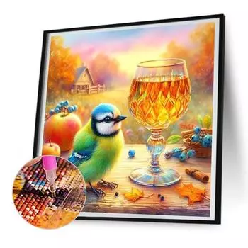 5D-Diamantgemlde zum Selbermachen Runder Bohrer Vogel-Set Heimdekoration Kunsth sz5628