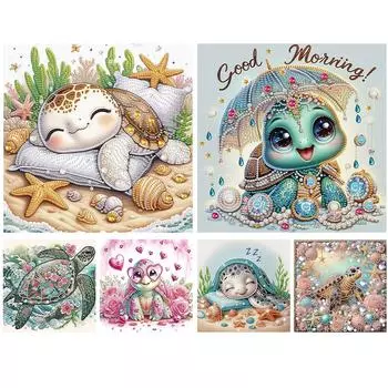 5D-Diamantgemlde zum Selbermachen teilweise speziell geformter Bohrer Meeressch AT163