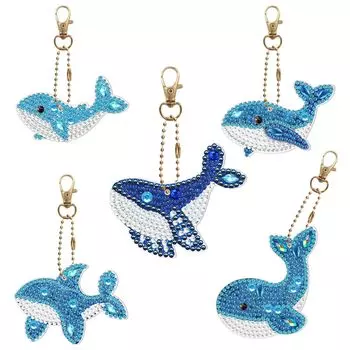 5D Diamond Art Подвеска Брелок DIY Ручная работа Ручная работа Алмазная картина Милые животные Бусины Картина Подвеска Комплект Детская ручная работа DIY Цепь Эксклюзив