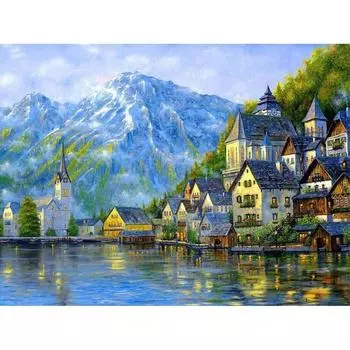 5D DIY Алмазная картина Пейзаж Картина Стразы Вышивка Пейзаж Стразы 20X30CM