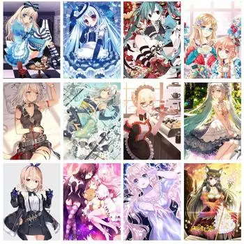 5D DIY Алмазная аниме вышивка крестиком Алмазная вышивка Мозаика Алмазный домашний декор 20X30CM красный