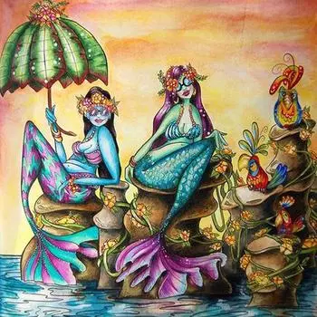 5D Diy Алмазная художественная картина Fishlady Full Drill Круглая алмазная вышивка 30x30CM