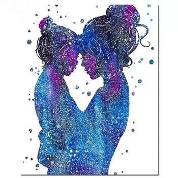 5D DIY Алмазная картина Абстрактная Алмазная вышивка для матери и ребенка, полный набор мозаики, вышивка крестиком, домашний декор, подарки ручной работы Round 20x30cm