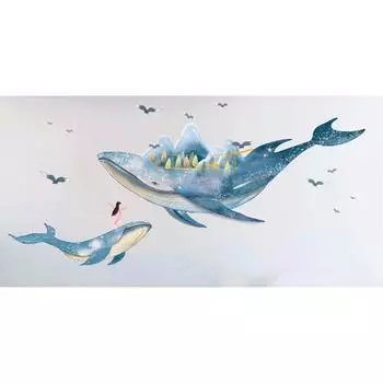 5D DIY Алмазная картина Абстрактная девушка-кит Пейзаж Алмазная вышивка Полный мозаичный набор Наборы для вышивки крестом Домашний декор Подарки ручной работы Round 20x30cm