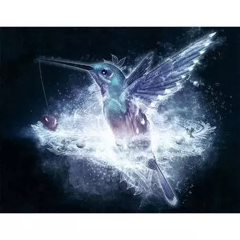 5D DIY Алмазная картина Абстрактная Колибри Алмазная вышивка Полный мозаичный набор Наборы для вышивки крестом Домашний декор Подарки ручной работы Round 20x30cm