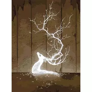 5D DIY Алмазная картина Абстрактное искусство Олень Алмазная вышивка Полный мозаичный набор Наборы для вышивки крестом Домашний декор Подарки ручной работы Round 20x30cm