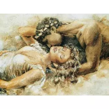 5D DIY Алмазная картина Абстрактные влюбленные поцелуи Алмазная вышивка Полный набор мозаики Вышивка крестом Домашний декор Подарки ручной работы Round 20x30cm