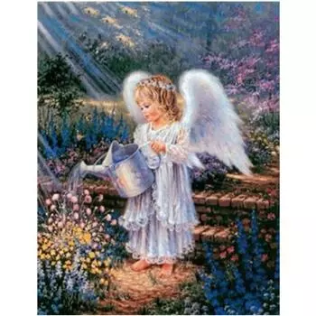 5D Diy Алмазная картина Ангел Девушка с цветами Вышивка крестиком Домашний декор Подарок ручной работы 20X25CM