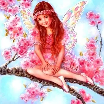 5D DIY Алмазная картина Ангел девушка Вышивка крестиком Rhinestone Мозаика Домашний декор 30X30CM