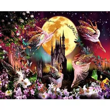 5D DIY Алмазная картина Ангел девушки Вышивка крестиком Полный Алмазный пейзаж Алмазная вышивка Стразы 20*30 cm