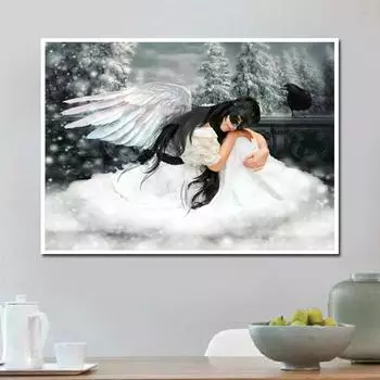 5D Diy Алмазная картина Ангел Маска Девушка Наборы для вышивки крестом Полный круглый Алмазная вышивка 20X30CM