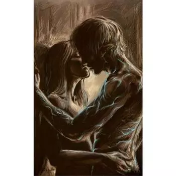 5D DIY Алмазная картина Ангел Поцелуй Алмазная вышивка Полный набор мозаики Вышивка крестом Домашний декор Подарки ручной работы Round 20x30cm