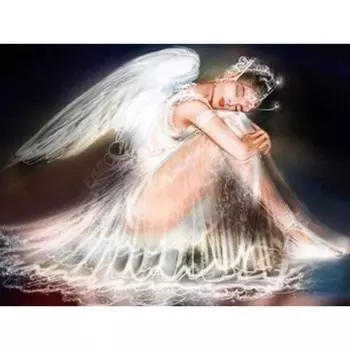 5D DIY Алмазная картина Ангел Такс Девушка Алмазная вышивка Полный мозаичный набор Наборы для вышивки крестом Домашний декор Подарки ручной работы Round 20x30cm