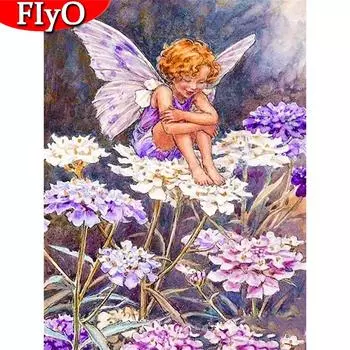 5D DIY Алмазная картина Ангел Вышивка крестом Полный квадратный круглый бриллиант Вышивка Портрет Горный хрусталь Комплект Украшение дома Full Round (20X30CM)