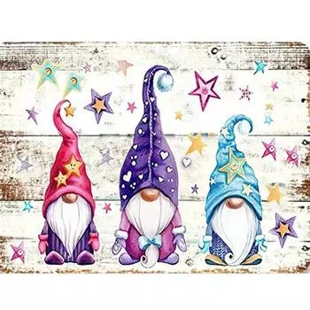 5D DIY Алмазная картина Анимация Санта-Клаус Фестиваль карликов Атмосфера Мозаика Вышивка крестиком Украшение дома Рождественский подарок Round drill 30x40cm