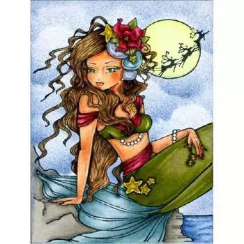 5D DIY Алмазная картина Аниме Русалка Набор для вышивки крестом Мозаика Алмазная вышивка Роза Полный круглый/квадратный дрель Украшение дома Round 20x30cm
