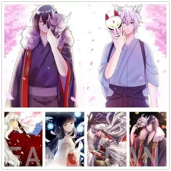 5D DIY Алмазная картина Аниме Японская мозаика Полный круглый дрель Алмазная вышивка Ручная работа Вышивка крестом Настенный декор Подарок Full Round 20x30CM