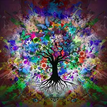 5D Diy Алмазная картина Бабочка Дерево Алмазная вышивка Полный набор аниме Наборы для вышивки крестом Домашний декор Подарок ручной работы Round 25x25cm