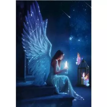 5D DIY Алмазная картина Бабочка Фея Алмазная вышивка Полный мозаичный набор Наборы для вышивки крестом Домашний декор Подарки ручной работы Round 20x30cm