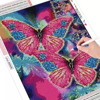 5D DIY Алмазная картина Бабочка Кристалл Рисунок Подарок Полный Алмазная мозаика Вышивка крестом 20*30 cm