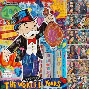 5D Diy Алмазная картина Бэнкси Мона Лиза Искусство Каракули Вышивка крестом Полный Алмазная вышивка Мозаика Full Round 20X30CM