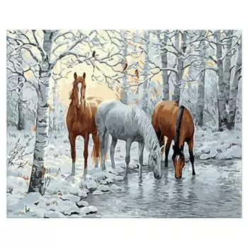 5D Diy Алмазная картина Белоснежка Лошадь Алмазная вышивка Крестом Домашний декор Подарки ручной работы Round 20x30cm